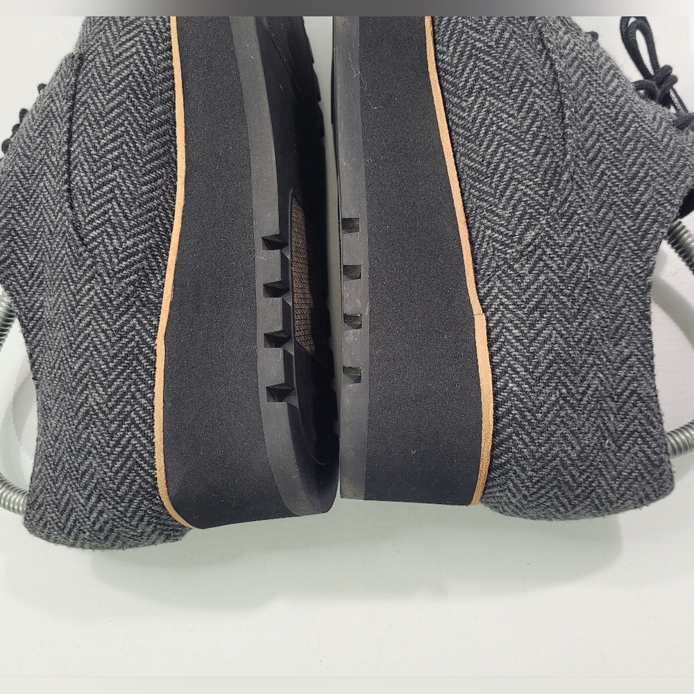 EILEEN FISHER EDDY LACE UP PLATFORM TWEED HERRINGBONE OXFORD LOAFER SHOE 7.5 A11 - Picture 11 of 13